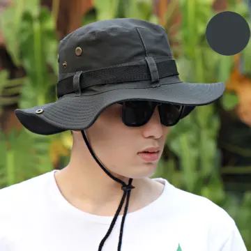 Buy Men Fishing Garden Wide Brim Bucket Hat Sun Hat Neck Flap Cover Hiking  Cap online