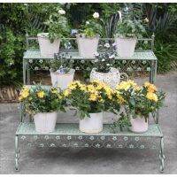 American-Style Iron Multi-Layer Folding Flower Stand Floor-Standing ชั้นวางของ งานวินเทจสวยตามแบบ