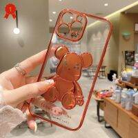 เคสโทรศัพท์ที่เข้ากันได้สำหรับ Iphone 13Promax/Iphone 13pro/Iphone ใสโทรศัพท์ไฟฟ้าป้องกันรอยขีดข่วนโทรศัพท์มือถือหมีรูปแบบ