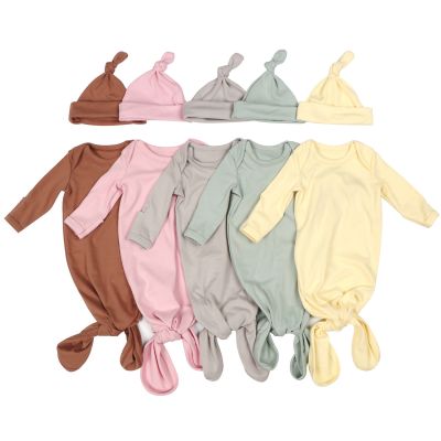 New Knotted Baby Gown Cotton Newborn Baby Swaddle Blanket Baby Sleeping Bag Kids Baby Girl Boy Sleeping Gowns