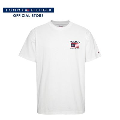 Tommy Hilfiger เสื้อยืดแขนสั้นผู้ชาย รุ่น DM0DM16849 YBR - สีขาว