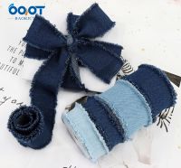 【hot】！ Denim  Fringe Frayed Fabric for Wedding Invitations Bridal Bouquets Wrapping and Bow