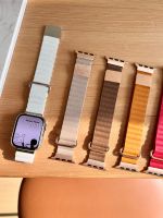 Leather Link strap For Apple watch band 44mm 40mm 45mm/41mm 38mm 42mm Magnetic Loop bracelet iWatch Apple watch 5 4 3 se 6 7