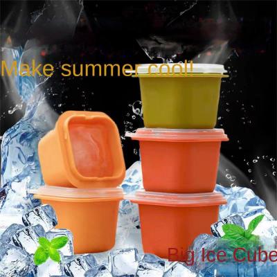 Ice Hockey Ice Plaid Mold Silicone Household Small Block Ice Storage with Lid Large Block One-bite Summer Ice Box Ice Maker Ice Cream Moulds