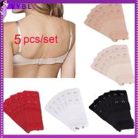 VYBL 5pcs ราคาถูก ผู้หญิง การเพิ่มเข็มขัด สองแถวสองหัวเข็มขัด สายรัดขยายบรา เสื้อชั้นใน ไม่มีสายหนัง 2 ตะขอ