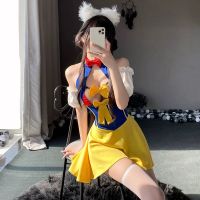 Sexy Cosplay Princess Dress Seductive Kawaii Woman Lingerie Set Cute Bow Classic Costumes Hollow Out Roleplay Playful Maid Skirt