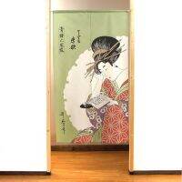 Noren Japanese door curtains Geisha pattern by painter Utamaro, japan tapestry window curtain