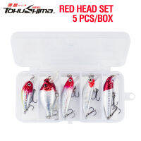 5ชิ้น/กล่องหัวสีแดงตกปลาเหยื่อชุด4.5/5.5/5.6/5/5.8ซม. พลาสติก Hard Casting Trolling Fishing Lure Sinking Minnow 5สี Buzz เหยื่อล่อ