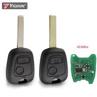 สำหรับ Toyota AYGO ซีตรอง C1 C3 C2สำหรับเปอโยต์307 107 207 407 HU83กุญแจรถยนต์รีโมท/VA2เบลด2ปุ่มไร้กุญแจไม่มีชิป PCF7961โลโก้