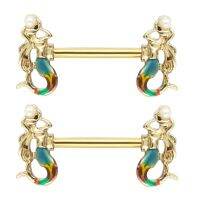 【No-profit】 Sky Joy MUSI 2PCS 14G 316L Stainless Steel Mermaid Barbell Piercing