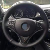 Car Steering Wheel Cover Black Artificial Leather Hand-stitched For BMW E90 E91 E92 E93 E87 E81 E82 E88 X1 E84 Car Accessories