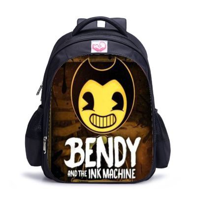 Bendy and the ink machine Backpack Boys Student School Bag Cartoon Large Capacity Breathable Gift For Kids