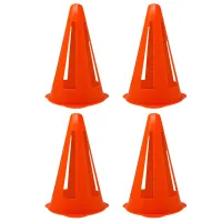 Plastic Cones - Mini Sports Cones for Drills + Practice - Flexible Orange Goal Cones for Training + Games - 9 Inches