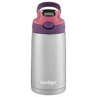 Brilliantly Redesigned AUTOSPOUT Eggplant 13 Fl Oz Stainless Steel Water Bottle With Straw Lid - Leak Resistant &amp; Durable.