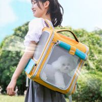 Multi-functional Pet Carrier Foldable Large Capacity Cat Puppy Dog Backpack Breathable Mesh Bath Bag Pet Items Accessories