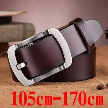 Men Cowskin Genuine Leather Belt Vintage Jeans Belt Strap Double Pin Buckle Designer  Belts For Men 