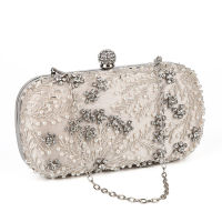 Womens Clutch Bag Crystal Pearl Clutch Purse Luxury Handbag Embroidery Evening Bag Wedding Bag