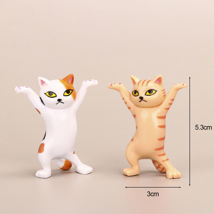 microgood-5pcs-ตัวยึดปากกาการ์ตูน-pvc-กระเป๋าถือโลงศพแมวตุ๊กตาขยับแขนขาได้สำหรับเค้กตกแต่ง-desktop