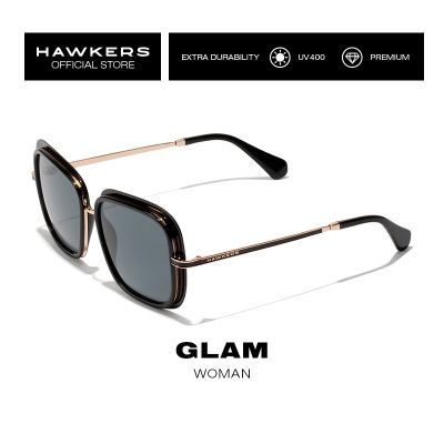 ~ HAWKERS Black GLAM Sunglasses for Women. UV400 Protection. Official product designed in Spain130001