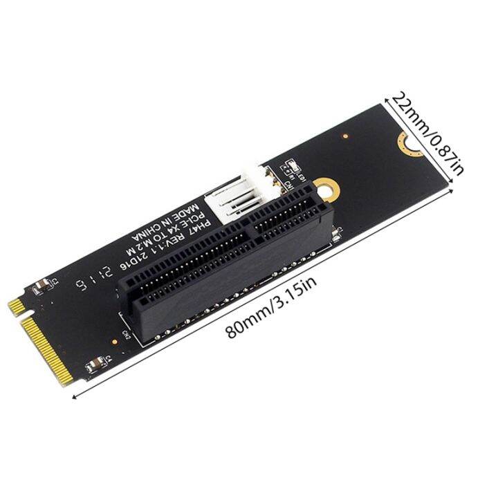 ngff-m-2-to-pci-e-4x-riser-card-m2-m-key-to-pcie-x4-adapter-with-led-indicator-sata-power-riser-for-bitcoin-mining