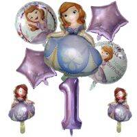 8Pcs Disney Princess Sofia Theme Balloon Set Aluminium Foil Balloon Birthday Weeding Decor Baby Shower Supplies Girls Gifts Artificial Flowers  Plants