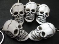 12 PCS Simple Gift Amulet Fashion White Gothic Skull Totem Keychain For Women Men Boys Biker Jewelry Keyring