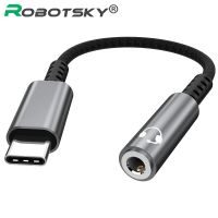 Robotsky Type C ถึง3.5มม. แจ็คสายหูฟังโทรศัพท์ USB Type-C 3.5 AUX อะแดปเตอร์หูฟังสำหรับ Huawei Mate 10 P20 Xiaomi Mi 6 6X ผสม2S