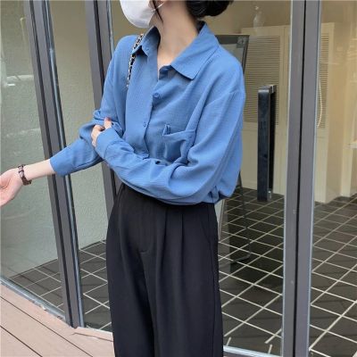 ‘；’ MEXZT Harajuku Women Blouses Korean Fashion Green Pleated Oversized Basic White Shirts Vintage Long Sleeve Sunscreen Cardigan