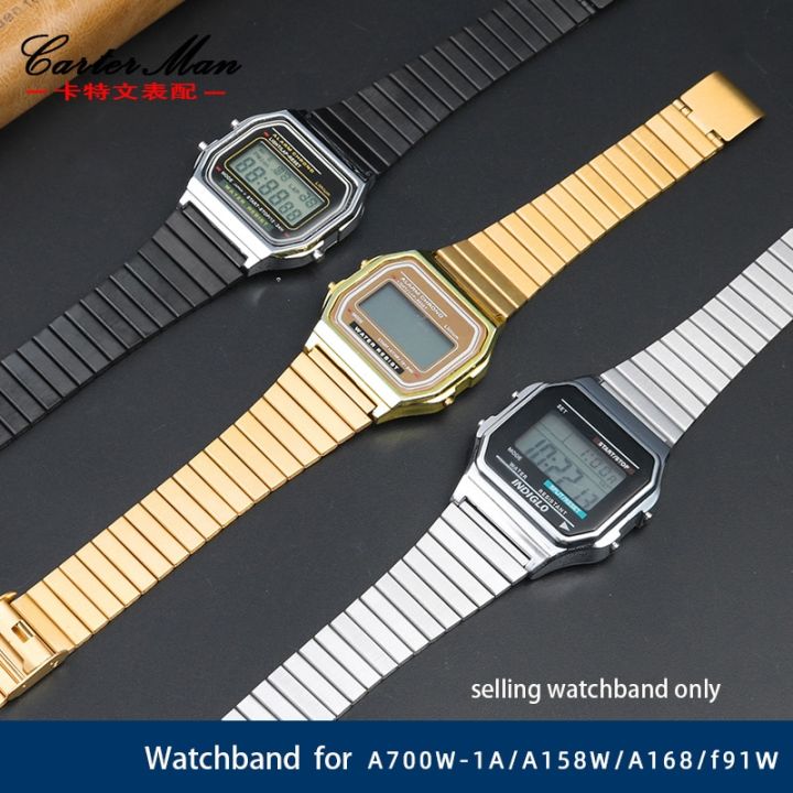 สายเหล็กสแตนเลส18มม-สำหรับ-casio-นาฬิกาข้อมือนาฬิกาสีทองขนาดเล็ก-ae-1200wgd-1a-a168-159แกนแข็งสายรัดข้อมือสแตนเลส-carterfa