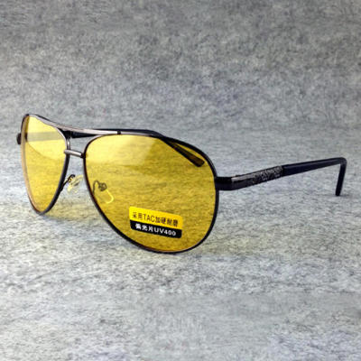 แว่นกันแดดโพลาไรซ์ผู้ชาย TAC แว่นตากันแดดสำหรับท่านชายหญิงแว่นตาแว่นตาสำหรับขับรถการมองเห็นได้ในเวลากลางคืนแว่นตา UV400เลนส์สีเหลือง
