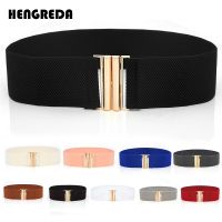 ♤∋❃ 2019 Women Wide Elastic Waist Belt Hengreda Dress Belt Accessories Stretch Elastic Wide Corset Waist Metal Buckle