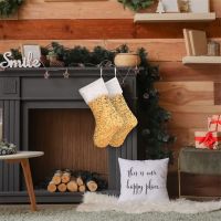 Christmas Stocking Socks Fireplace Christmas Stocking Holder Xmas Tree Ornaments Decorations For Home New Year Party Decorations Socks Tights