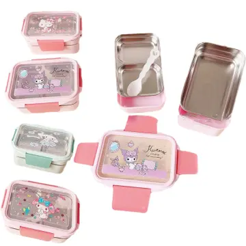 Hello Kitty Lunch Box Sanrio Anime Glass Fresh Bowl Kawaii My Melody  Divider Bento Box with