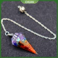 CHUAN ของขวัญสำหรับเด็ก หินอัญมณีหิน 7 Chakra orgonite Amulet จี้ลูกตุ้มเรกิ คริสตัลรักษารักษา หินธรรมชาติหิน