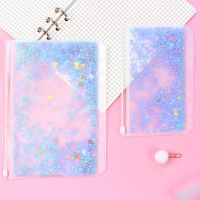 Transparent PVC Storage Card Holder with 6 Hole Zipper document Bag for A5 A6 Pouch Diary Planner Accessories