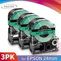 【Hot-Selling】 Topcolor 3PK เทปฉลาก Epson ที่รองรับสีดำบน SC24GW เขียว24มม. * 8ม. LK-6GBP สำหรับ Kingjim เครื่องพิมพ์ฉลากเครื่องพิมพ์ดีด SR750 SR670