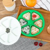 TYWA ญี่ปุ่นที่สร้างสรรค์แบบทำเองที่บ้าน6ช่องแม่พิมพ์พลาสติก Onigiri ที่ทำซูชิแม่พิมพ์ข้าวปั้นแม่พิมพ์กดข้าว