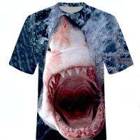 2022 New Goldfish and Shark Brand Fish Cool Printed Mens Casual T-shirt Bathing Sharks T-Shirt Animal 3d Short Sleeve