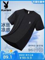 Playboy เสื้อยืดแขนสั้นผู้ชาย,ระบายอากาศกลางวัยใหญ่แห้งเร็วฤดูร้อน