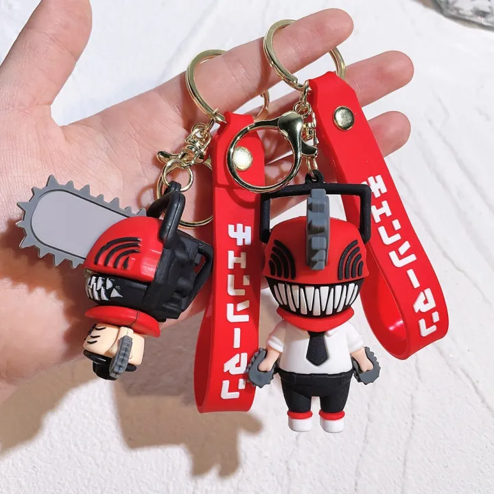 Anime Chainsaw Man Temporada 2 Denji Keychain, Black Metal