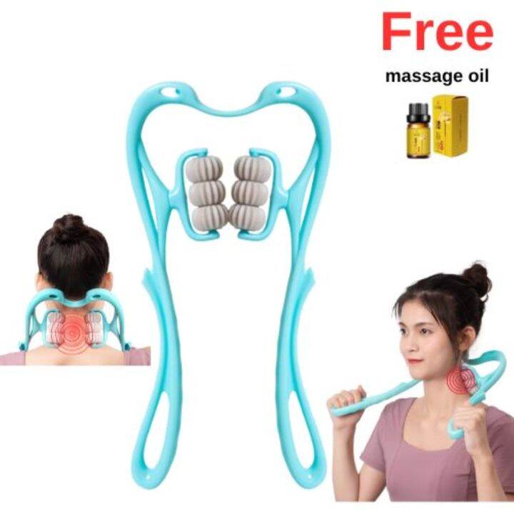 Neck Massage Tool Pressure Pain Relieve Hand Roller Massager Neck