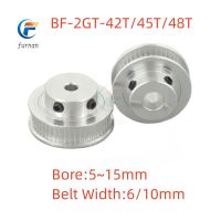 ♤♟ 42T/45T/48T 2GT Timing Pulley Bore 5 15mm for Width 6/10mm GT2 Synchronous Belt 3D Printer CNC Parts BF Type Pitch 2mm