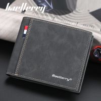 Baellerry Wallet Short For Men Bifold Casual Purse Soft PU Leather Multi Wallets Card Case Coin Pocket Male Zipper Money Bag