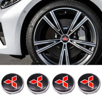 4Pcs ศูนย์ล้อรถ Hub Caps ขอบล้อรถ Hubcap Badge สำหรับ Mitsubishi Ralliart Outlander Mirage Lancer Evolution