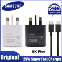 Original Samsung 25W Fast Charging Adapter UK Plug Charger Quick Type C Cable For Samsung Note 10 20 S20 Ultra S10 A50 A90 5G