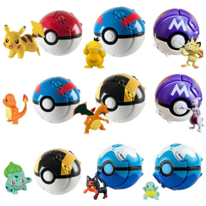 ภาพอนิเมะ-pokeball-ลูกบอลโปเกมอนพิกะจูเซนิกาเมะ-pocket-monster-ตัวแปรโปเกมอนของเล่นลูกบอลเอลฟ์แอคชั่นโมเดลของขวัญ