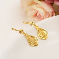 Bangrui Light Gold Color N Earrings for WomensGirls African Beautiful Earrings Ethiopian Jewelry,Nigeria Gift