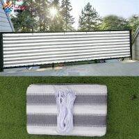 Tewango White Gray Sun Shade Screen Panel 3ft x 15ft Balconies Porch Patio Awning Privacy Garden Fence Cover 220gsm