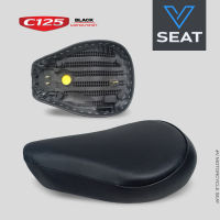 เบาะ Super Cub C125 ท่อนหน้า สีดำคิ้วดำ ( V Seat เบาะรถมอเตอร์ไซค์ )