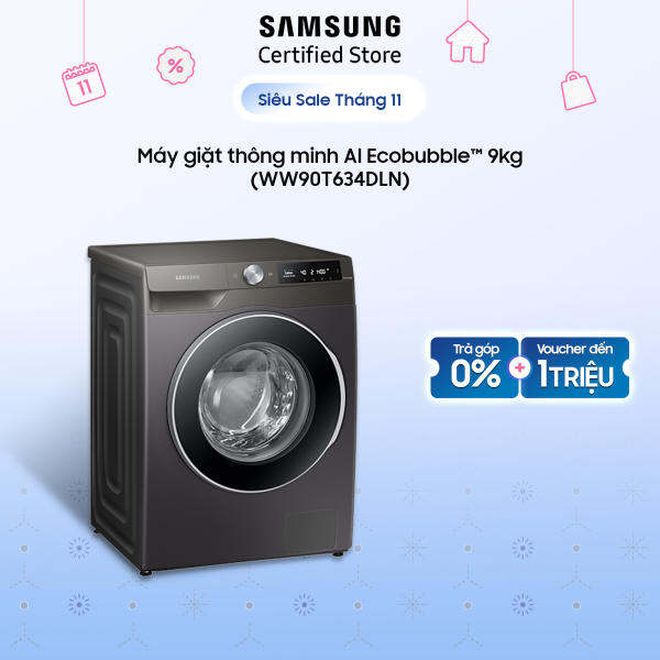 Máy giặt thông minh Samsung AI (WW90T634DLN)